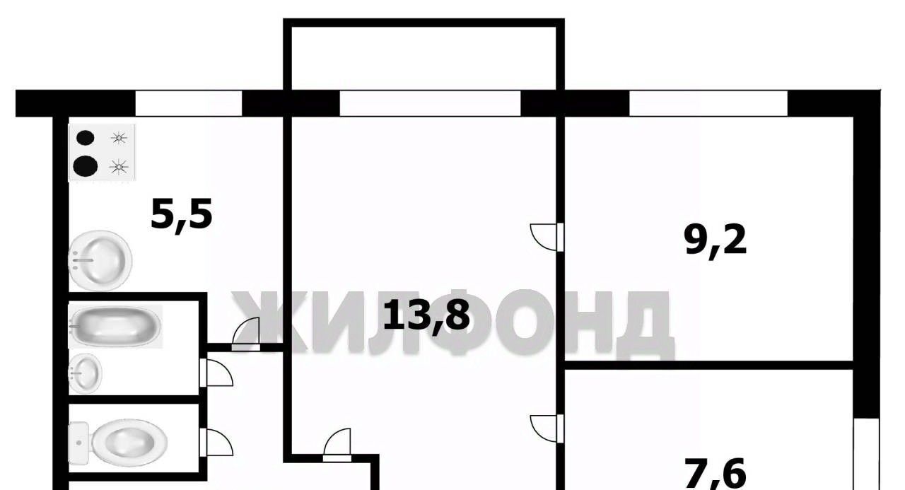 квартира г Новосибирск ул Петухова 108 Площадь Маркса фото 11