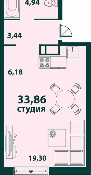 квартира г Ульяновск 19-й микрорайон ЖК «‎Аквамарин 2» 4 фото 1