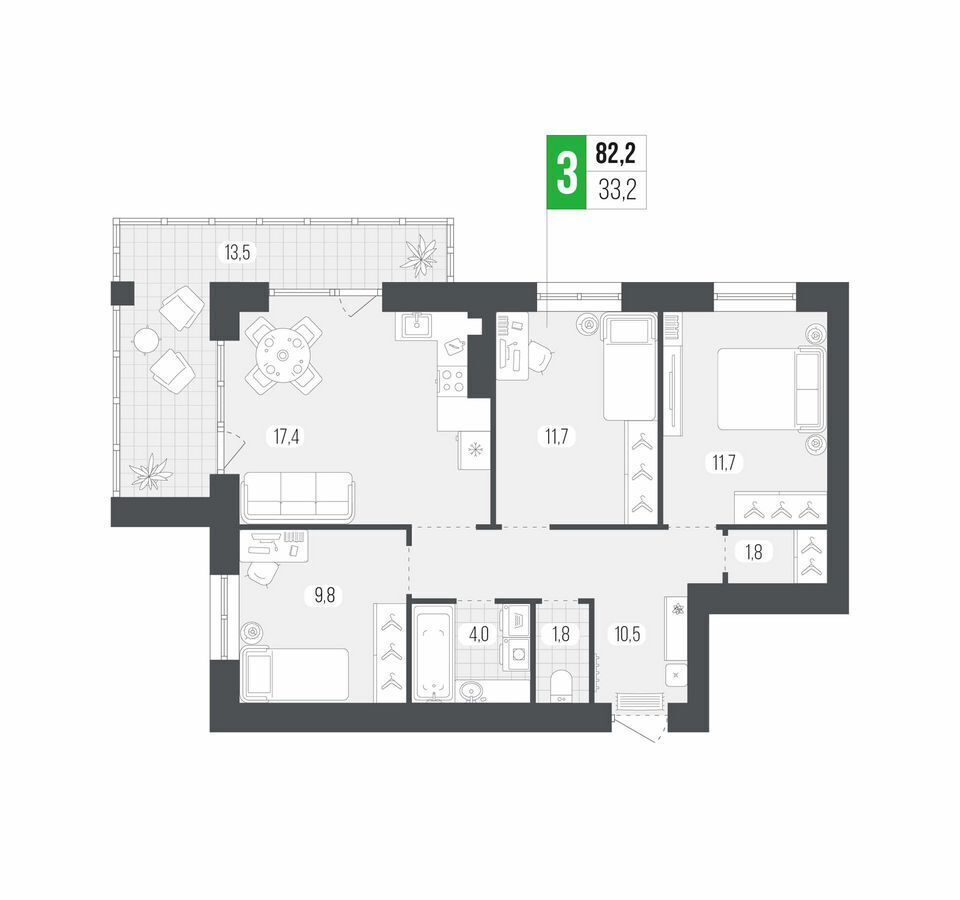 квартира г Брянск р-н Советский ул Некрасова 3 фото 6