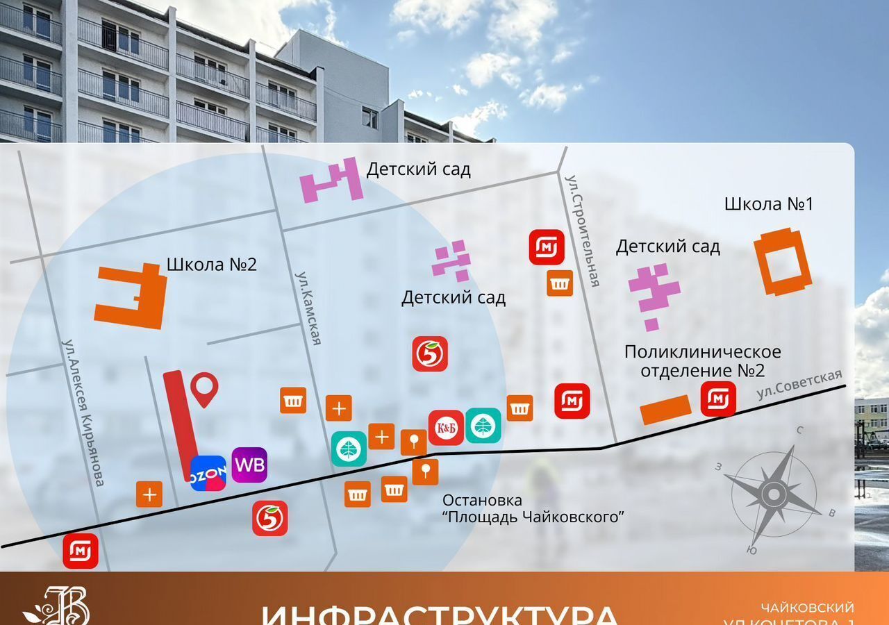 квартира г Чайковский ул Кочетова 1 фото 3