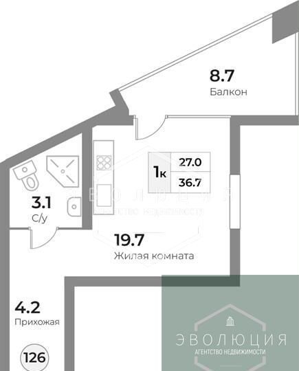 квартира р-н Зеленоградский г Зеленоградск ул Тургенева ЖК «Апартаменты на ул. Тургенева» фото 1