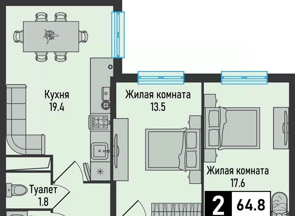 квартира г Железноводск п Иноземцево ул. Рядового Панченко, 18А фото 1