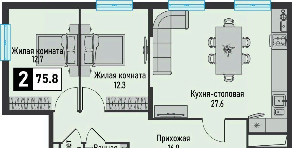 квартира г Железноводск п Иноземцево ул. Рядового Панченко, 18А фото 1