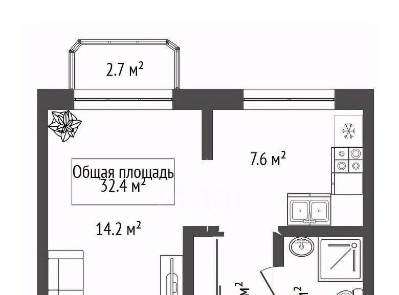 квартира г Новосибирск Речной вокзал ул Зыряновская 53 фото 2