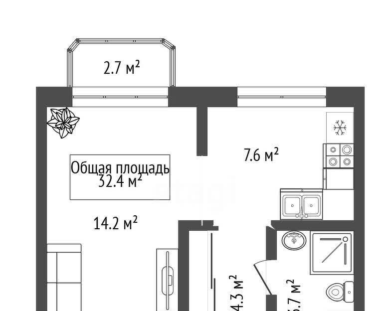квартира г Новосибирск Речной вокзал ул Зыряновская 53 фото 11