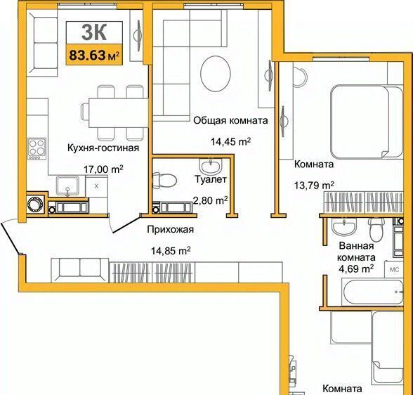 квартира г Симферополь р-н Центральный ул Батурина 135 фото 1