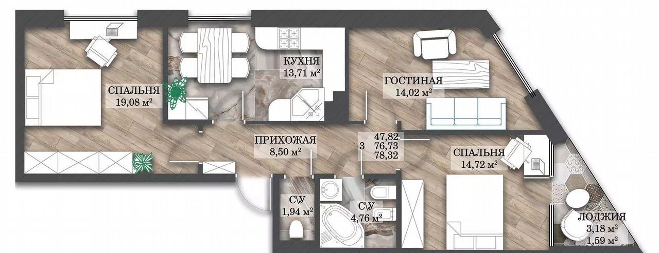 квартира г Иваново р-н Октябрьский пр-кт Ленина 55 фото 22