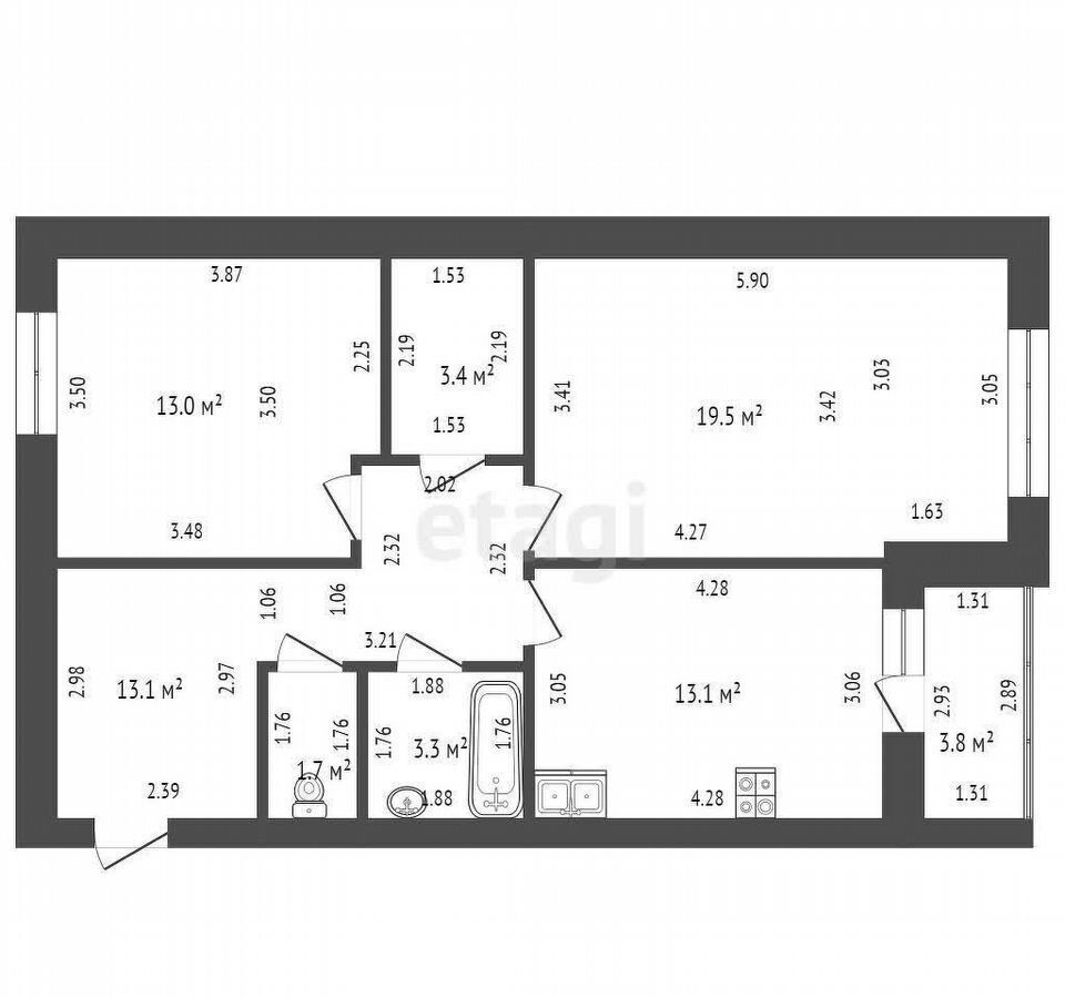 квартира г Стерлитамак ул. Рашита Кудашева, 5 фото 17