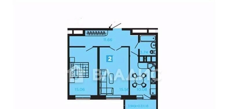 квартира г Краснодар р-н Карасунский ул Уральская 71к/3 фото 2