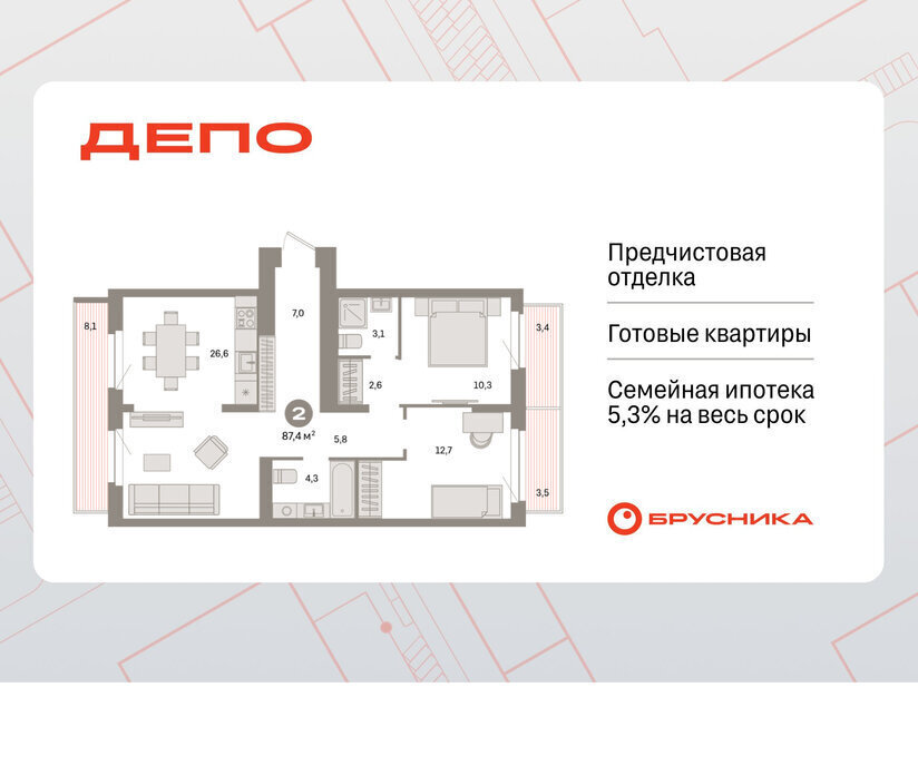 квартира г Екатеринбург р-н Железнодорожный Уральская Старая Сортировка ЖК Квартал Депо жилой район Сортировочный фото 1