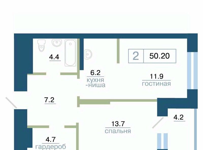 квартира г Красноярск р-н Железнодорожный ул Профсоюзов 1 фото 2
