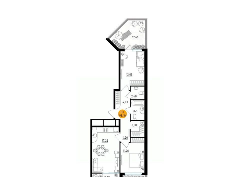 квартира г Рязань р-н Железнодорожный ул Земнухова 2 фото 1