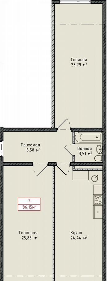 квартира г Махачкала р-н Кировский ул Даганова 140 фото 2