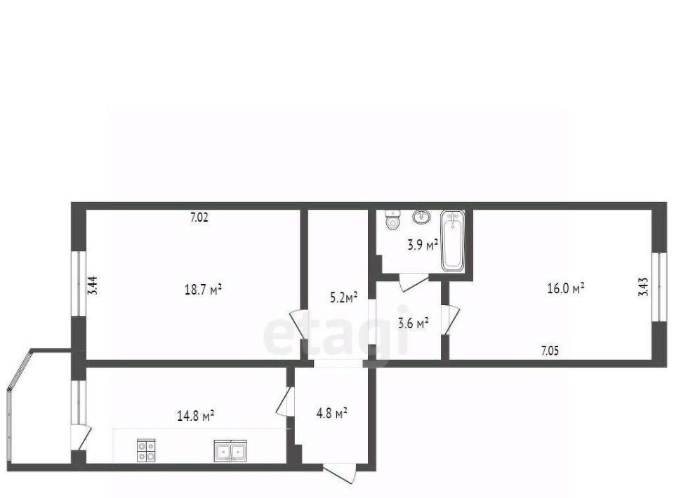 квартира г Сургут тракт Тюменский 4 38-й фото 2