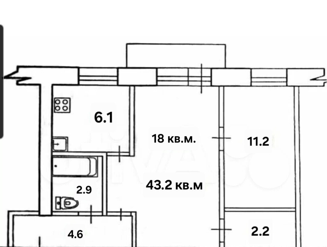 квартира г Челябинск р-н Тракторозаводский ул Кудрявцева 83а фото 10