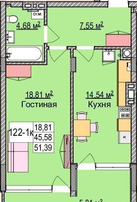 квартира р-н Зеленоградский г Зеленоградск ул Гагарина 87 фото 2