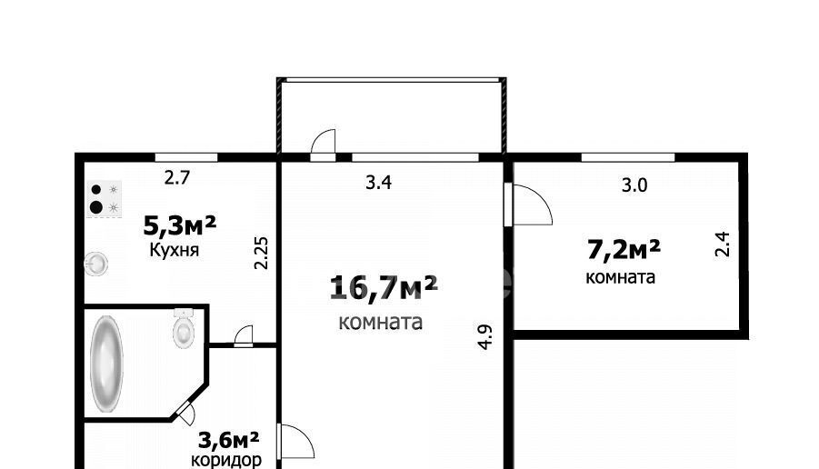 квартира г Томск р-н Ленинский Каштак ул Интернационалистов 1 фото 2