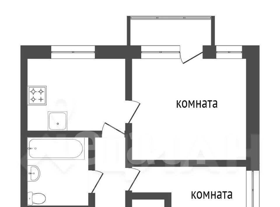 квартира г Калуга р-н Московский ул Телевизионная 11 фото 2