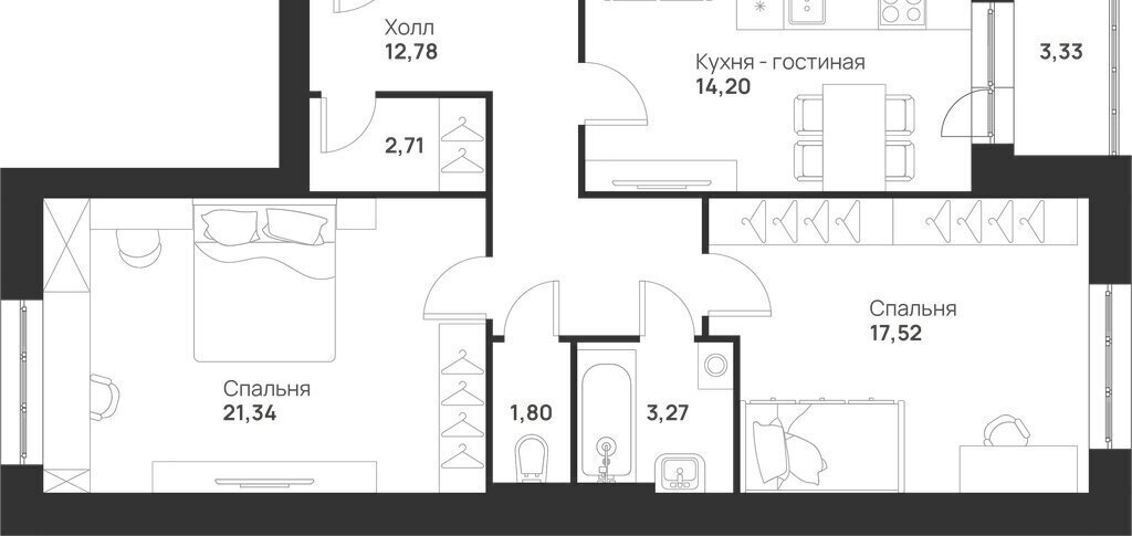 квартира г Тула ул Героев России 8 ЖК «Новая Тула» фото 1