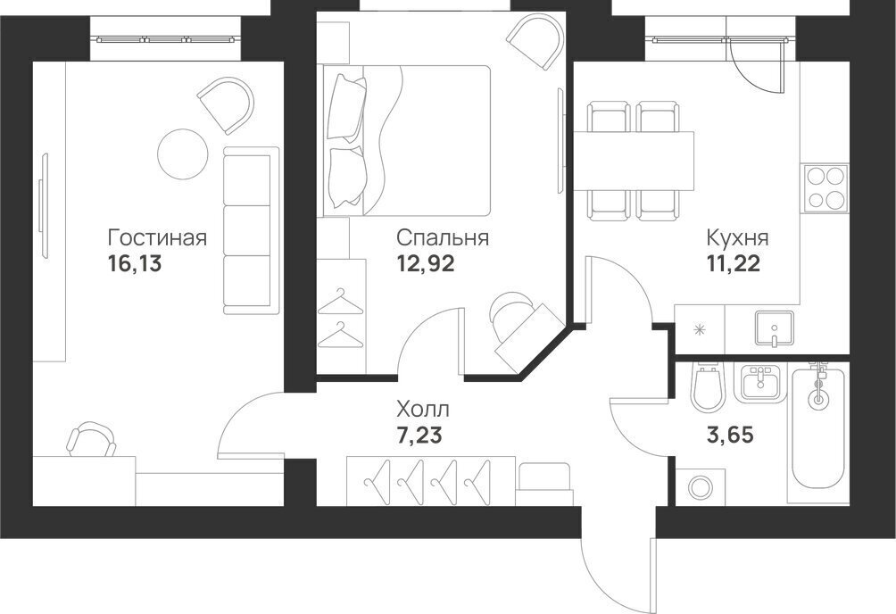 квартира г Тула ул Героя России Зиничева 4 ЖК «Новая Тула» фото 1
