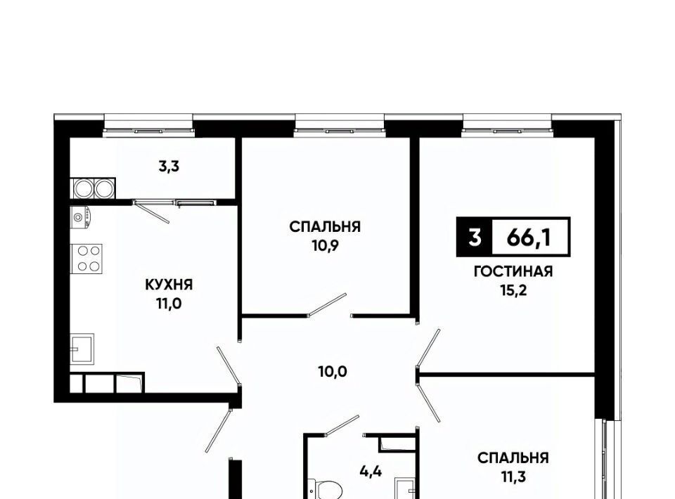 квартира г Ставрополь р-н Промышленный пр-кт Российский 18к/3 фото 1