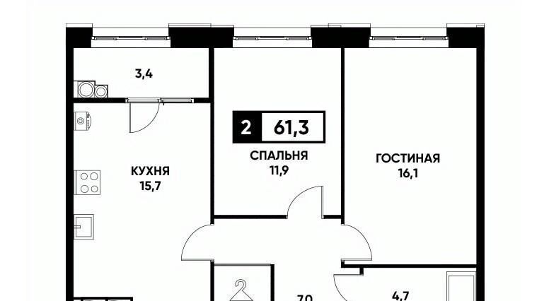квартира г Ставрополь р-н Промышленный ул Николая Голодникова 9к/2 фото 1