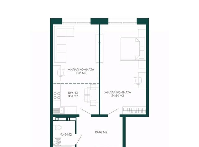 квартира р-н Железнодорожный ул Чаадаева 60б/2 фото