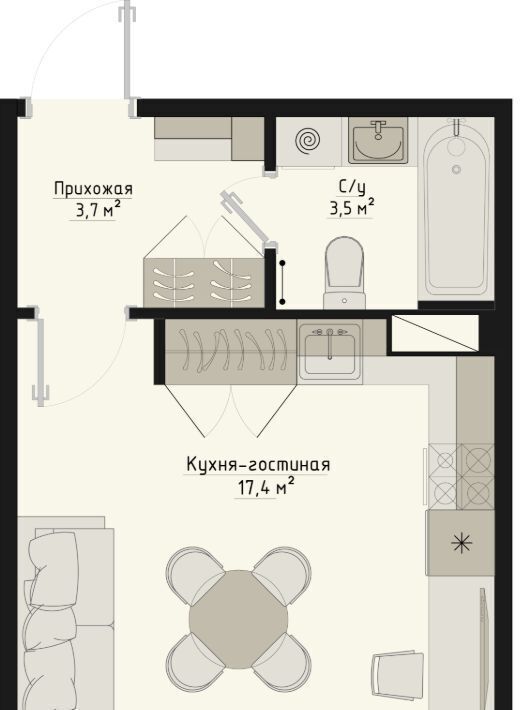 квартира г Курган мкр 4-й Квартал ботаники п Заозерный жилрайон, 46 фото 1
