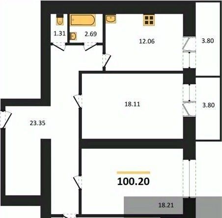 квартира г Воронеж р-н Коминтерновский пер Здоровья 90г/1к 2 фото 1
