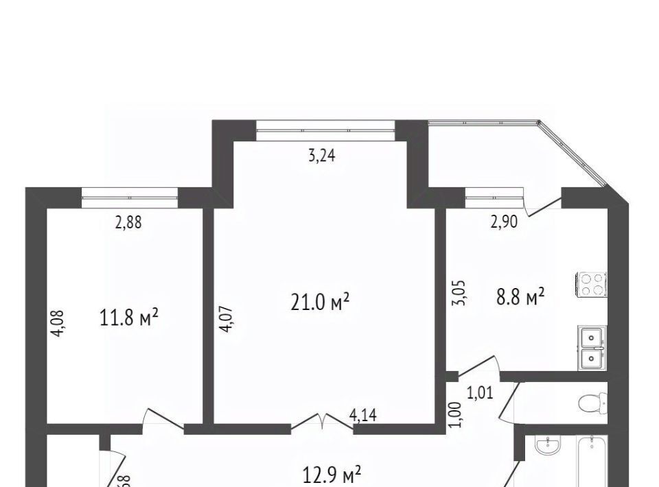 квартира г Сургут ул Профсоюзов 40 13А фото 2