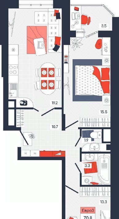 квартира г Тула р-н Центральный ул Академика Насоновой 9 фото 1
