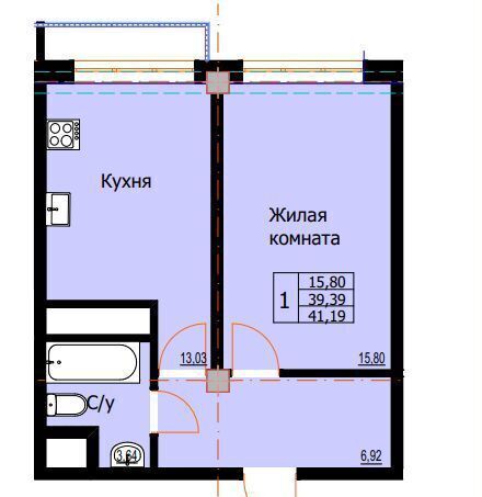 квартира г Ессентуки ул Галерейная ЖК «Резиденция на Курорте» поз. 1 фото 2