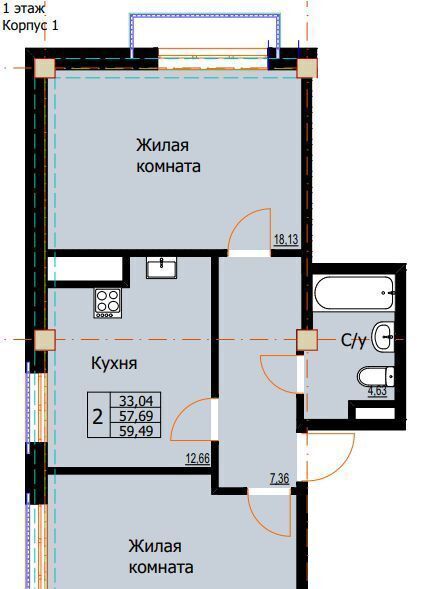 квартира г Ессентуки ул Галерейная ЖК «Резиденция на Курорте» поз. 1 фото 2
