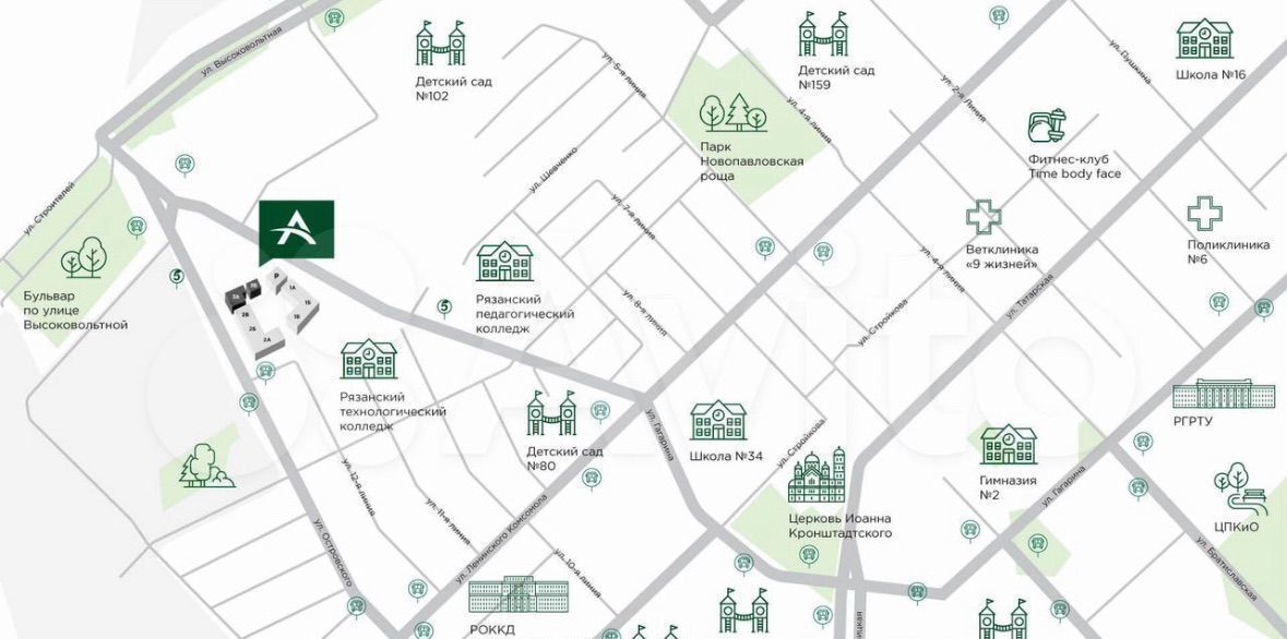 квартира г Рязань р-н Железнодорожный ул Островского 122к/1 фото 15