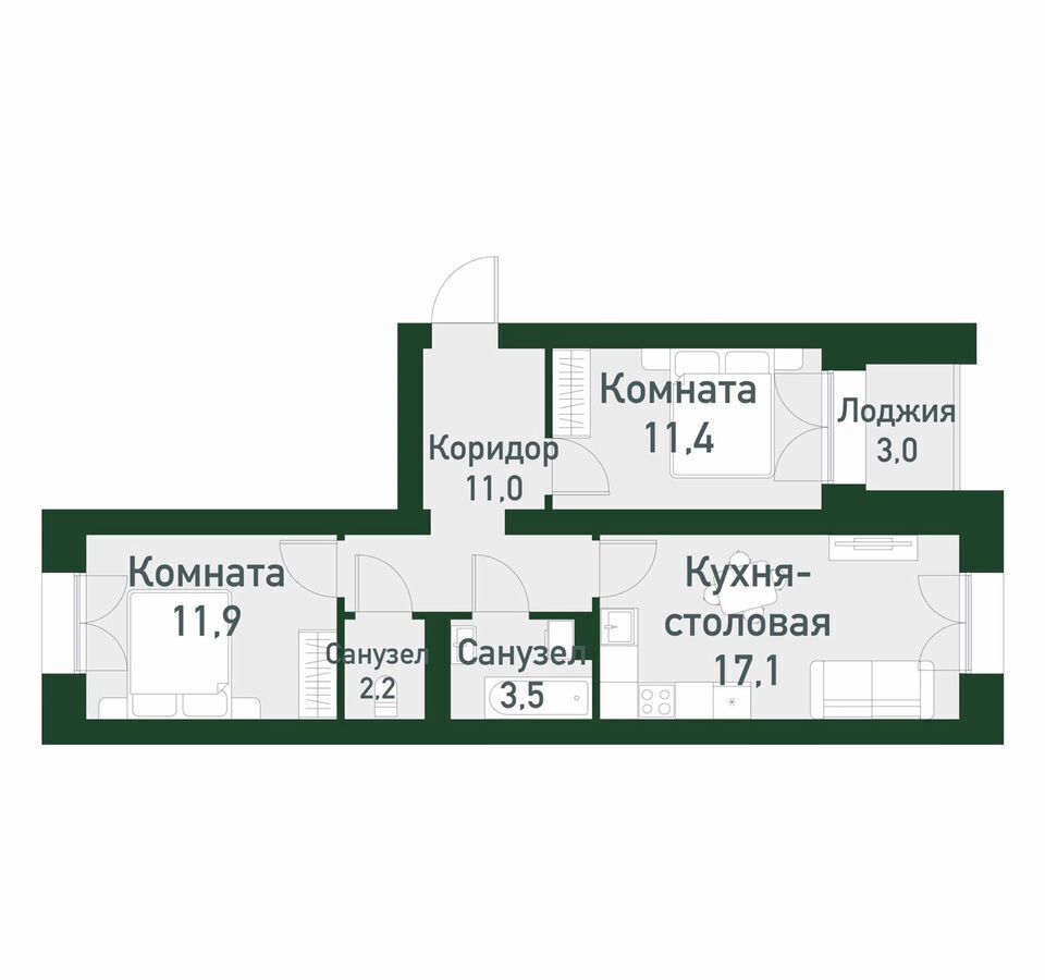 квартира г Екатеринбург р-н Ленинский ул Амундсена 165 фото 2