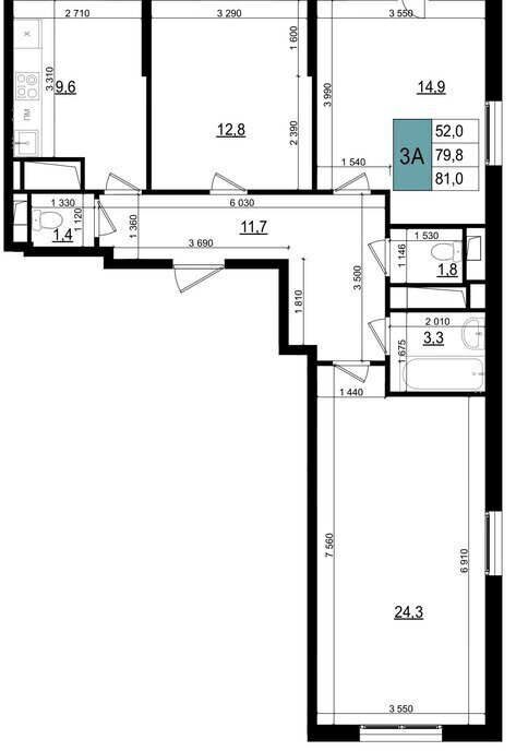 квартира г Одинцово ул Бзри Одинцово, к 23 фото 1