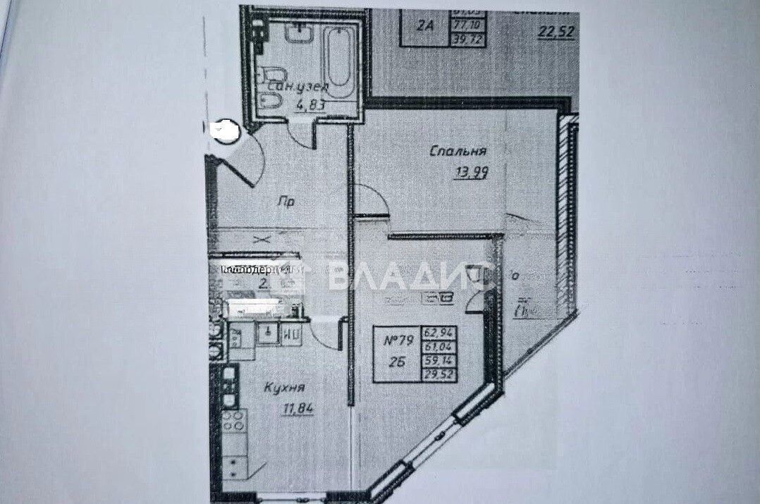 квартира г Калининград р-н Ленинградский ул Герцена 36 фото 30
