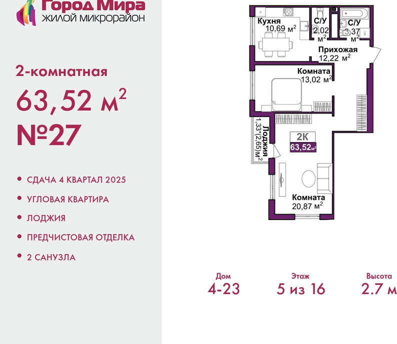 квартира г Симферополь р-н Центральный жилой комплекс Город Мира фото 1