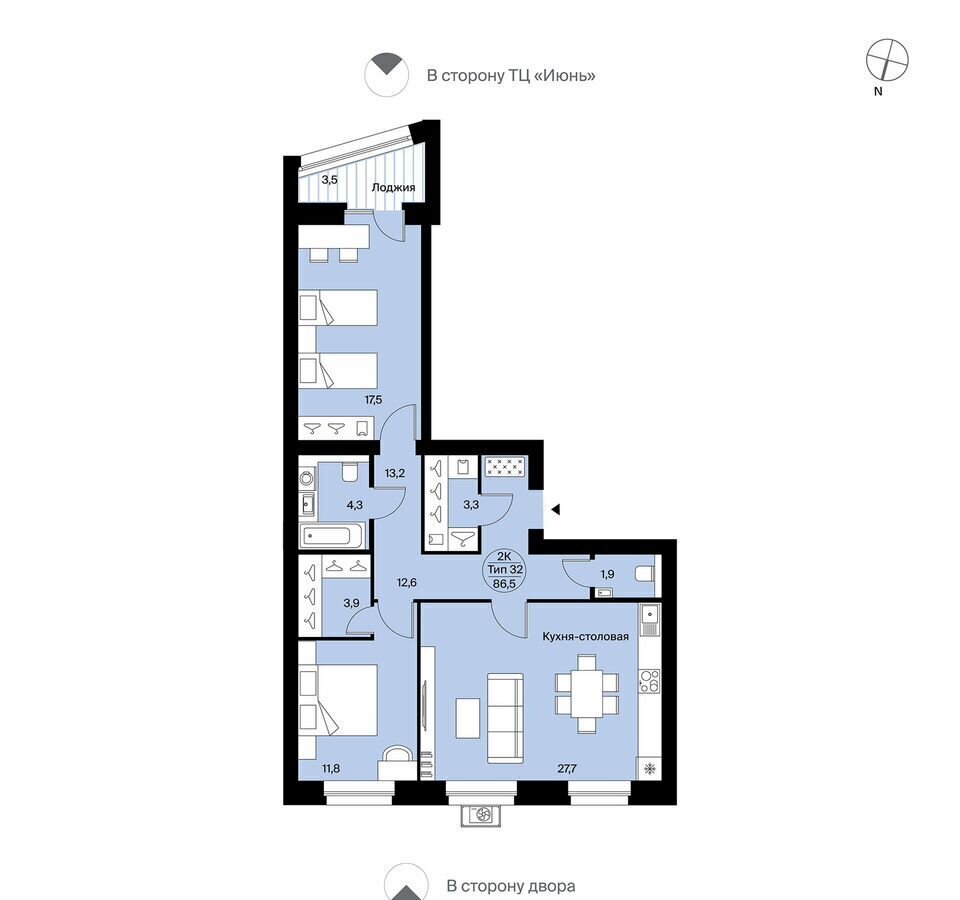 квартира г Сыктывкар пр-кт Октябрьский 6 блок-секция 5, д. 137 фото 1