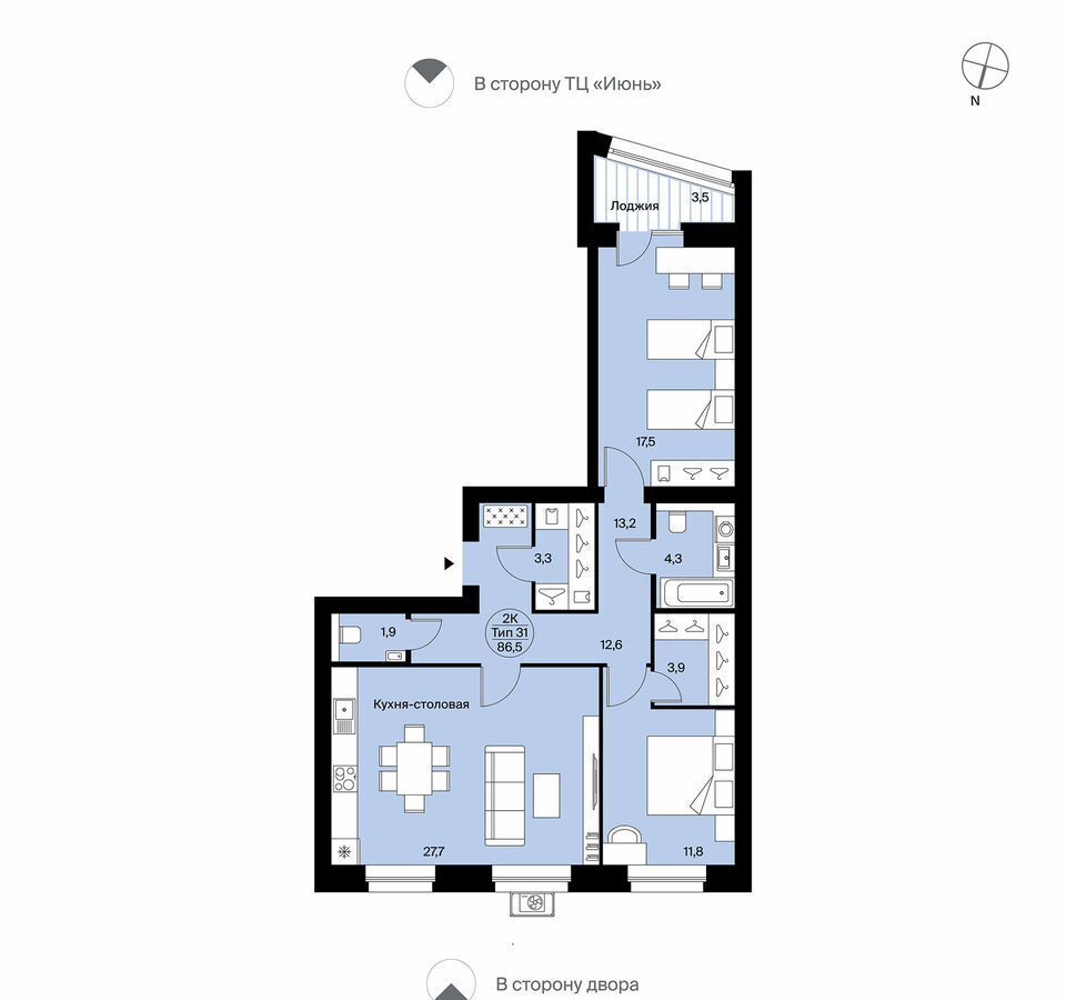 квартира г Сыктывкар пр-кт Октябрьский 6 блок-секция 5, д. 137 фото 1