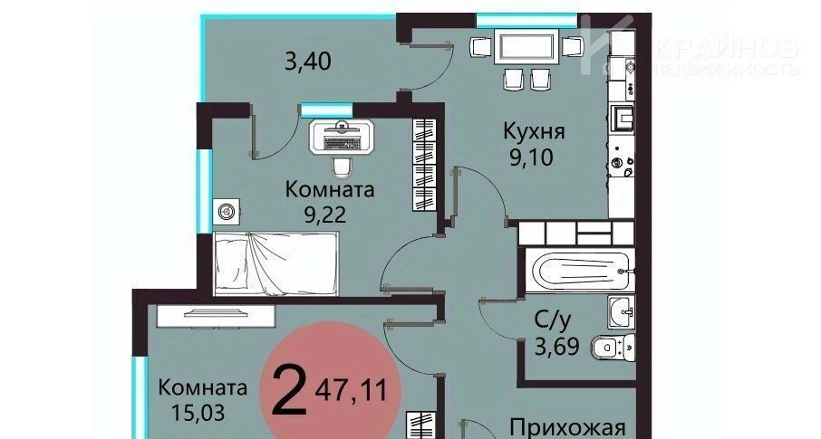 квартира г Воронеж р-н Советский Шилово ЖК «Авиапарк» фото 2