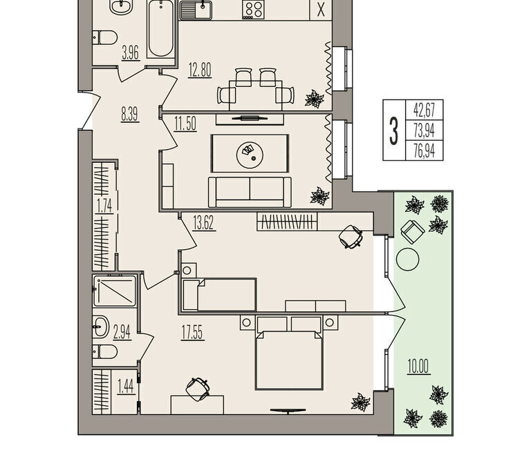 квартира г Волгоград ул им. Землячки 84/10 фото 1