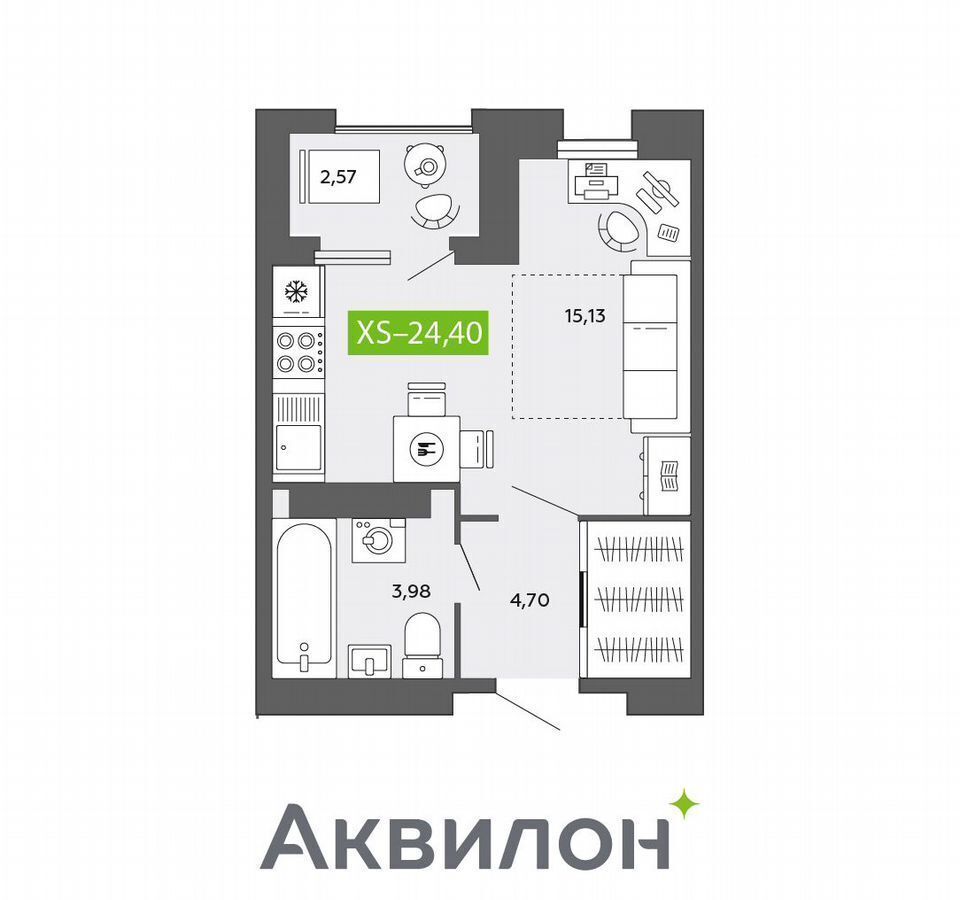 квартира г Архангельск р-н Ломоносовский округ ЖК «Аквилон CITY Towers» ул. Поморская/Обводный канал, стр. 1 фото 1