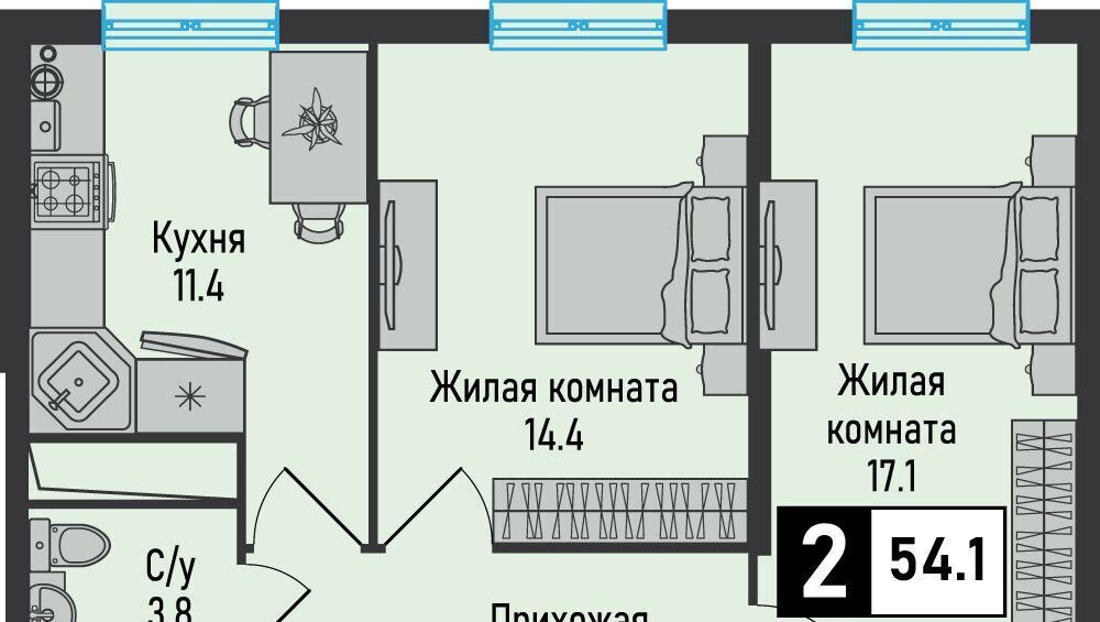 квартира г Железноводск п Иноземцево ул. Рядового Панченко, 18А фото 1