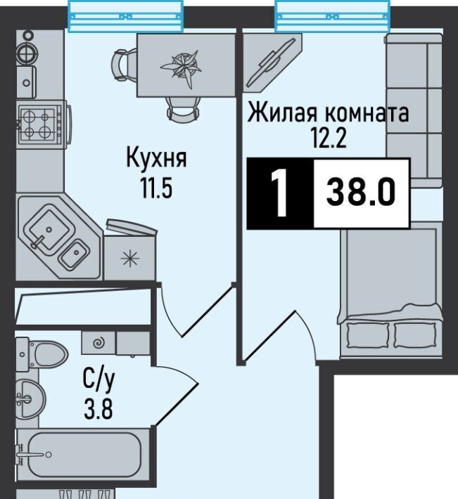 квартира г Железноводск п Иноземцево ул. Рядового Панченко, 18А фото 1