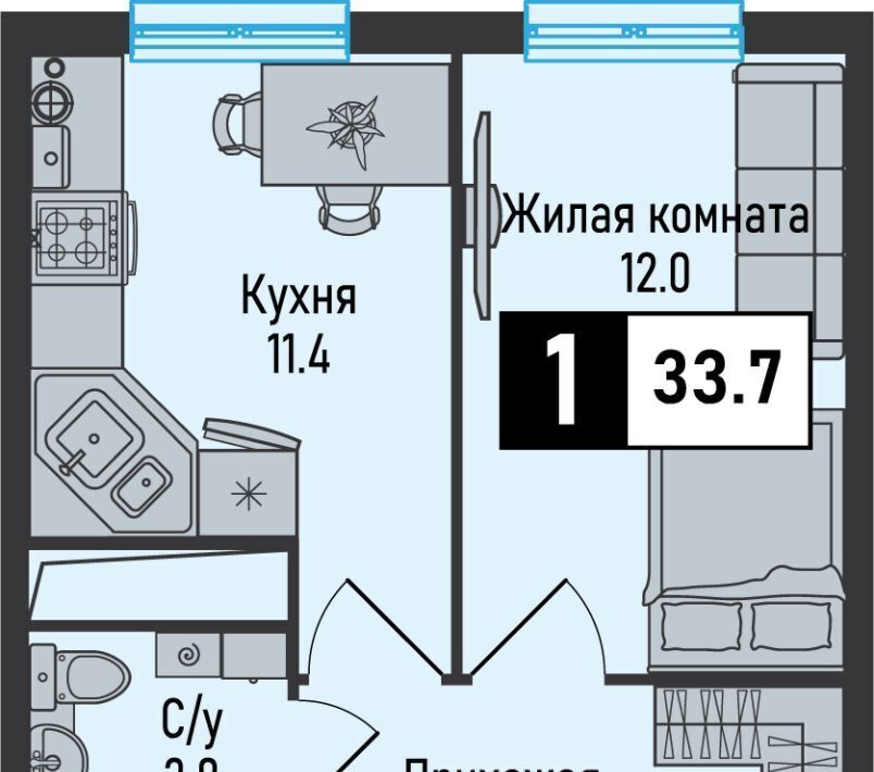 квартира г Железноводск п Иноземцево ул. Рядового Панченко, 18А фото 1