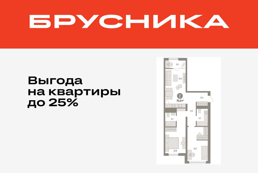 квартира г Тюмень ул Мысовская 26к/1 ЖК «Зарека» Центральный административный округ фото 1