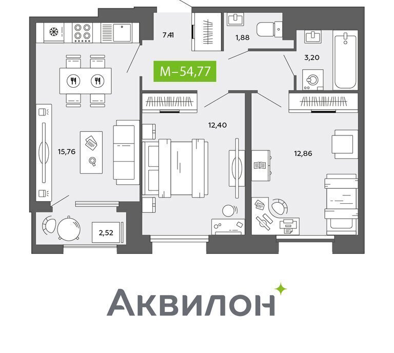 квартира г Архангельск р-н Ломоносовский округ ЖК «Аквилон CITY Towers» фото 1