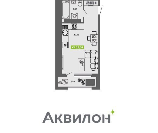 квартира г Архангельск р-н Ломоносовский округ ЖК «Аквилон CITY Towers» фото 1