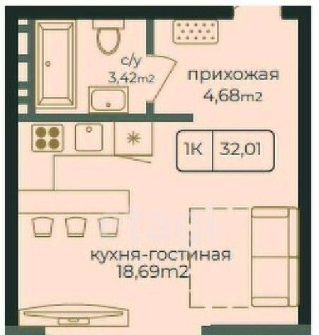 квартира г Каспийск пр-кт Акулиничева фото 1